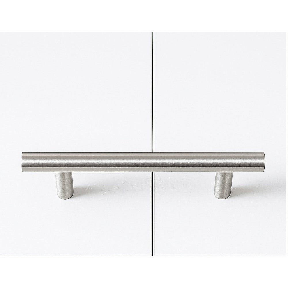 Queen Wall Bed in White Gloss – Space Saving Murphy Bed Kit with Silver Door Handle