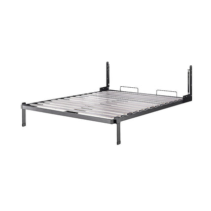 Queen Wall Bed in White Gloss - Space Saving Murphy Bed Kit with Silver Door Handle V63-953761