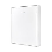 Queen Wall Bed in White Gloss – Space Saving Murphy Bed Kit with Silver Door Handle