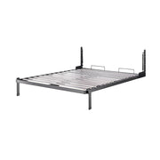 Queen Wall Bed in White Gloss – Space Saving Murphy Bed Kit with Black Door Handle