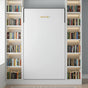 Single Wall Bed in White Gloss – Space Saving Murphy Bed Kit with Gold Door Handle