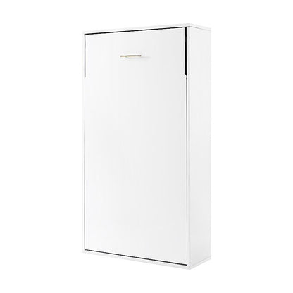 Single Wall Bed in White – Space Saving Murphy Bed Kit with Silver Door Handle