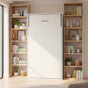 Single Wall Bed in White - Space Saving Murphy Bed Kit with Black Door Handle V63-953831