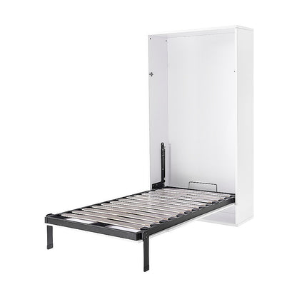 Single Wall Bed in White - Space Saving Murphy Bed Kit with Gold Door Handle V63-953841