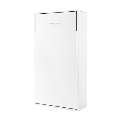 Single Wall Bed in White - Space Saving Murphy Bed Kit with Gold Door Handle V63-953841