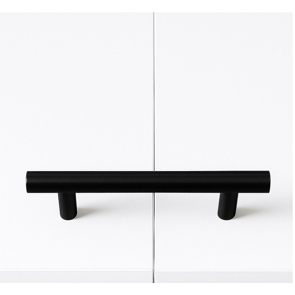 King-single Wall Bed in White Gloss – Space Saving Murphy Bed Kit with Black Door Handle