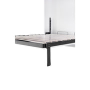 King-single Wall Bed in White – Space Saving Murphy Bed Kit with Silver Door Handle