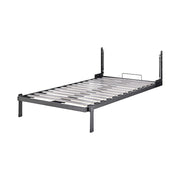 King-single Wall Bed in White – Space Saving Murphy Bed Kit with Silver Door Handle