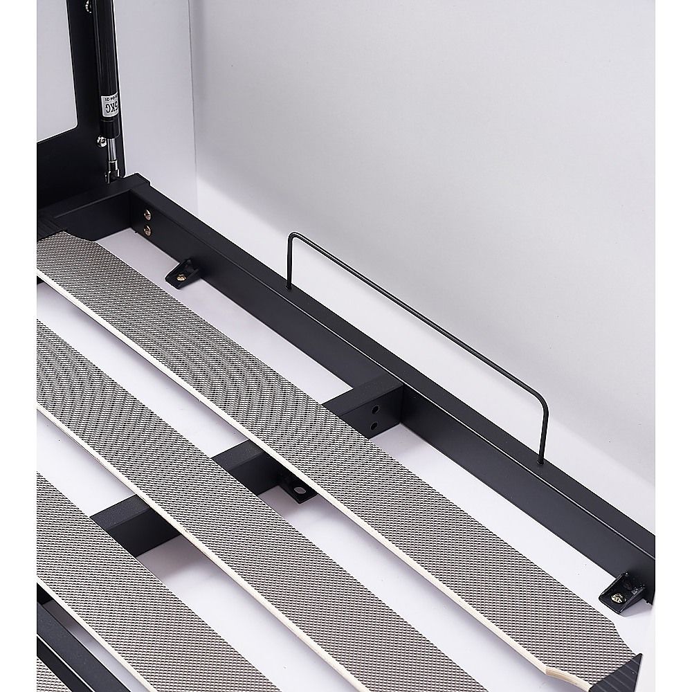 King-single Wall Bed in White – Space Saving Murphy Bed Kit with Black Door Handle