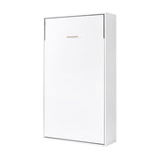 King-single Wall Bed in White – Space Saving Murphy Bed Kit with Gold Door Handle