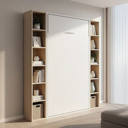 King-single Wall Bed in White – Space Saving Murphy Bed Kit with Gold Door Handle