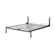 Queen Wall Bed in White – Space Saving Murphy Bed Kit with Silver Door Handle