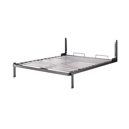 Queen Wall Bed in White – Space Saving Murphy Bed Kit with Black Door Handle