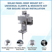 Solar Panel Roof Mount Kit - Universal Clamps & Brackets Set for Secure Solar Installation V63-953941