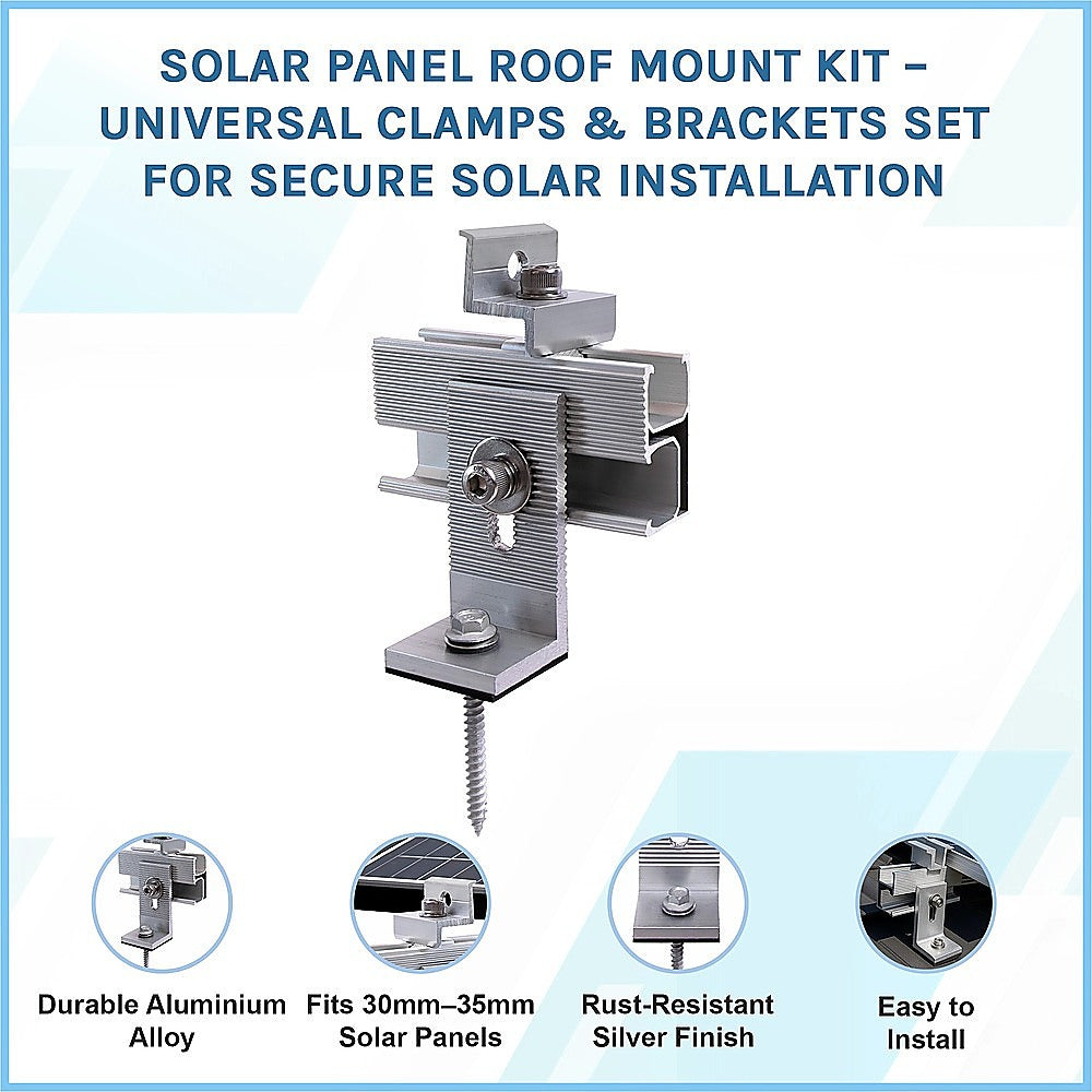 Solar Panel Roof Mount Kit - Universal Clamps & Brackets Set for Secure Solar Installation V63-953941