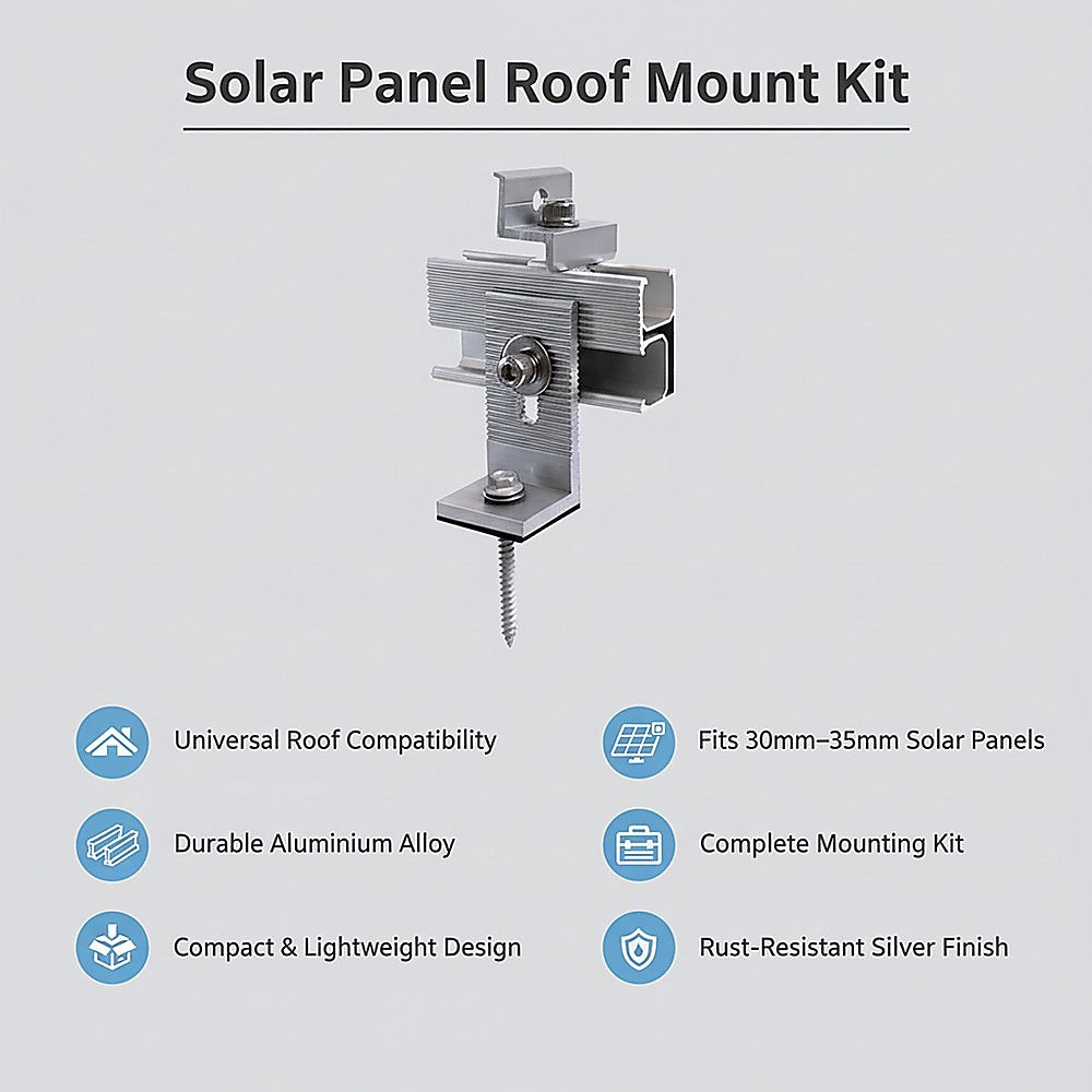 Solar Panel Roof Mount Kit - Universal Clamps & Brackets Set for Secure Solar Installation V63-953941