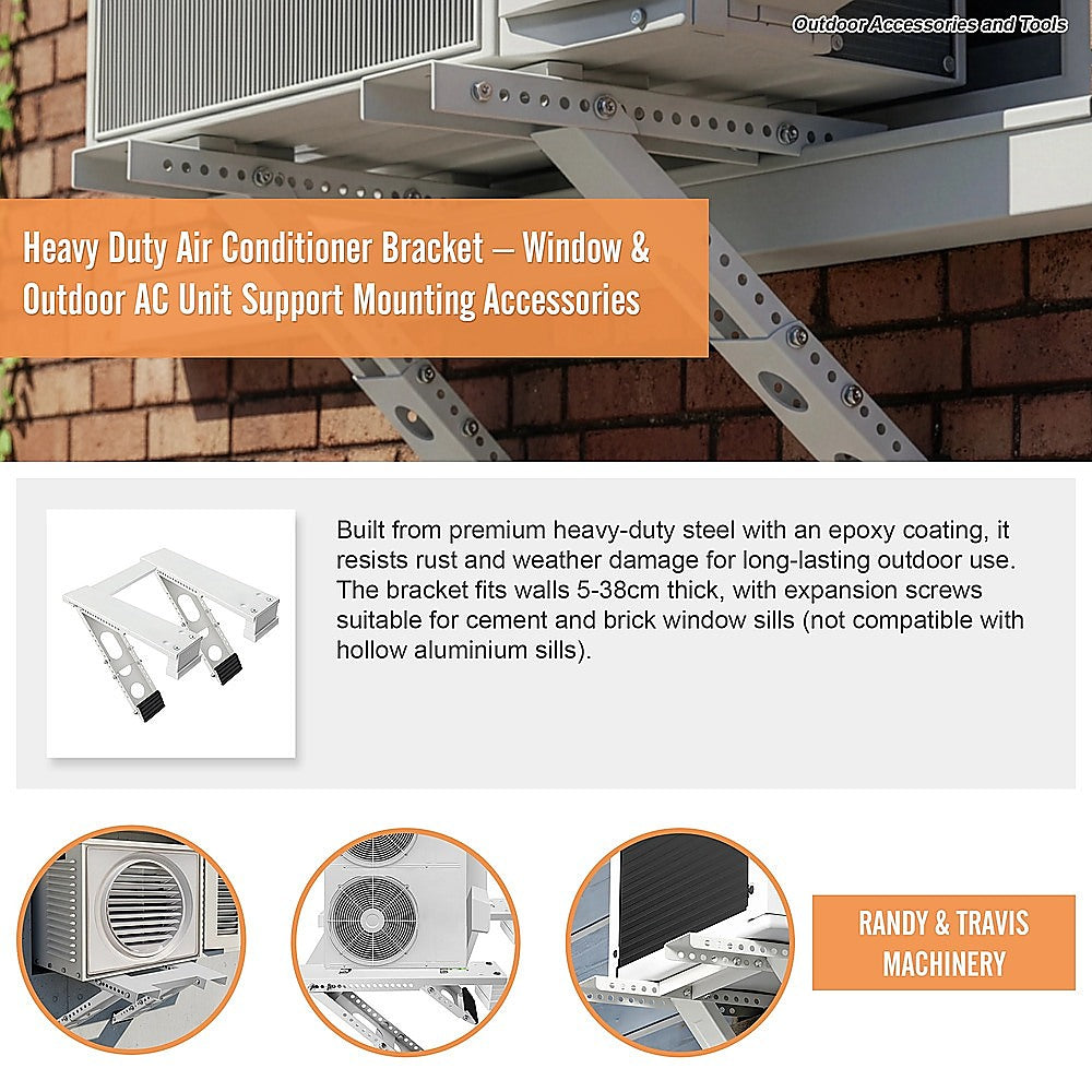Heavy Duty Air Conditioner Bracket - Window & Outdoor AC Unit Support Mounting Accessories V63-953971