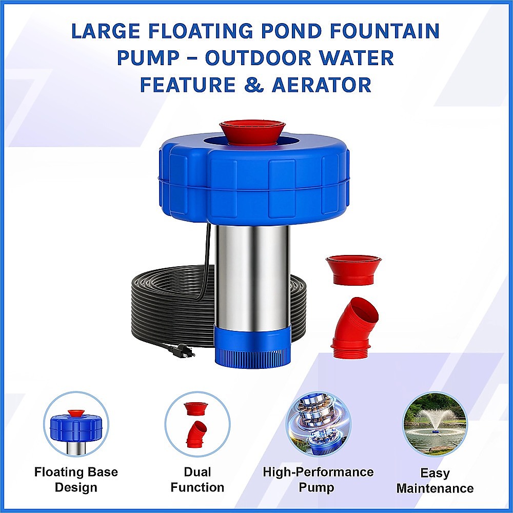 Large Floating Pond Fountain Pump - Outdoor Water Feature & Aerator V63-953981
