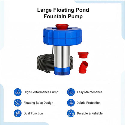 Large Floating Pond Fountain Pump - Outdoor Water Feature & Aerator V63-953981