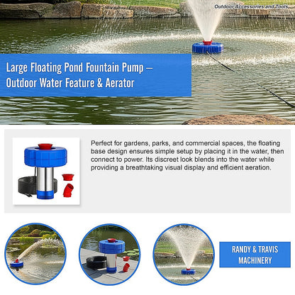 Large Floating Pond Fountain Pump - Outdoor Water Feature & Aerator V63-953981