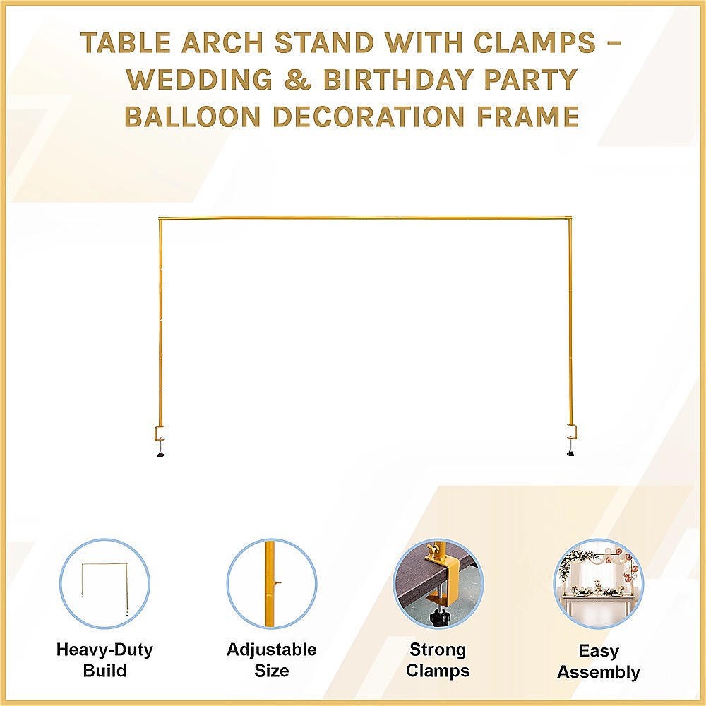 Table Arch Stand with Clamps - Wedding & Birthday Party Balloon Decoration Frame V63-954031