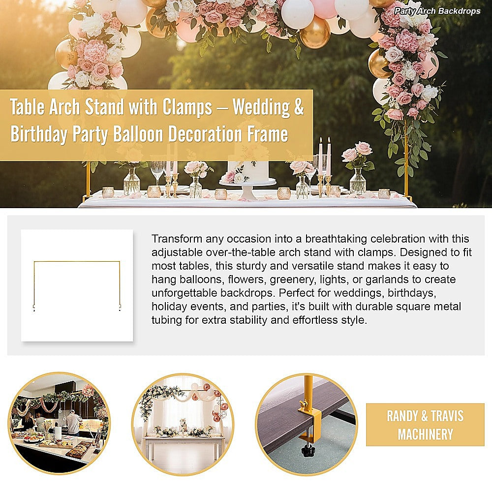 Table Arch Stand with Clamps - Wedding & Birthday Party Balloon Decoration Frame V63-954031