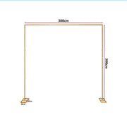 3m Wedding Arch Backdrop Stand - Square Metal Frame for Balloons & Flowers V63-954041