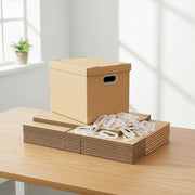 10Pcs Corrugated Cardboard Storage Boxes - Multi-Purpose Organising Cartons V63-954051