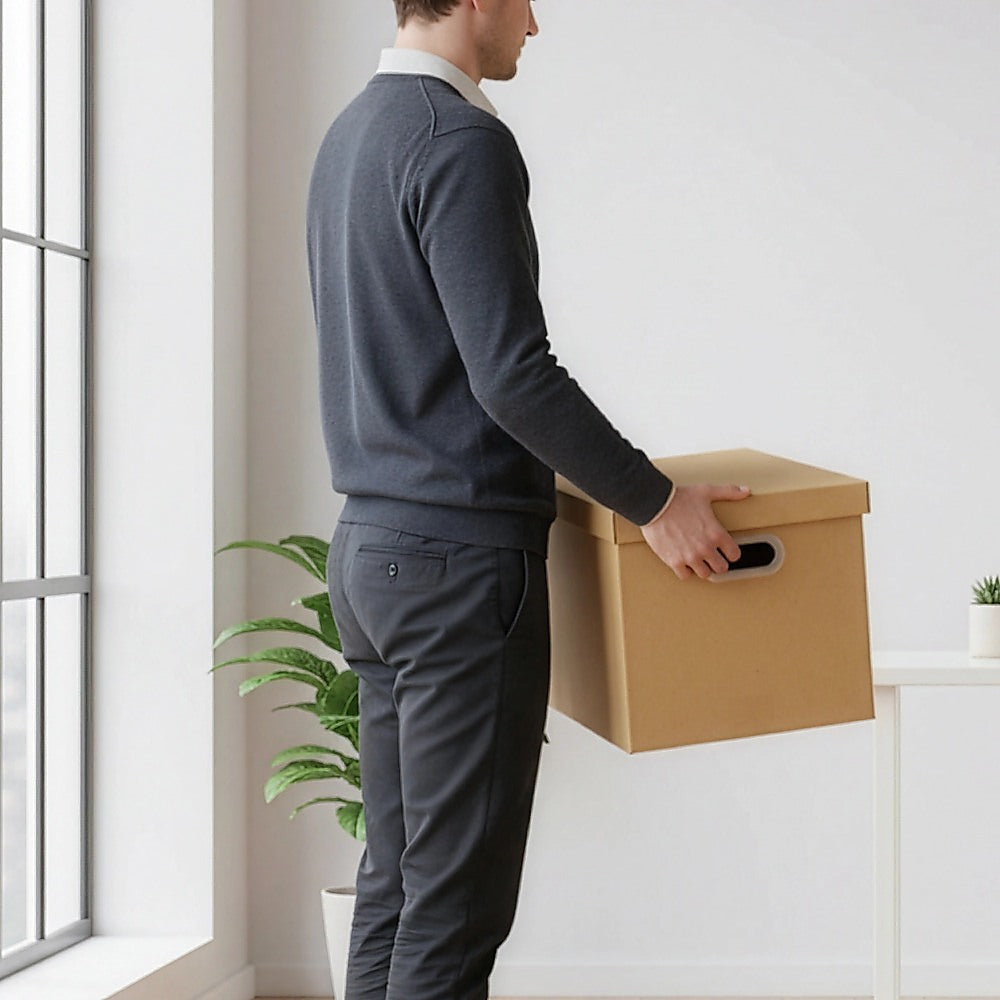 10Pcs Corrugated Cardboard Storage Boxes - Multi-Purpose Organising Cartons V63-954051