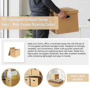 10Pcs Corrugated Cardboard Storage Boxes - Multi-Purpose Organising Cartons V63-954051