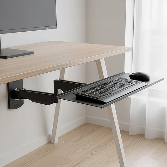 Wall Mount Keyboard Tray - Adjustable Folding Arm Workstation V63-954061