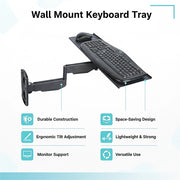 Wall Mount Keyboard Tray - Adjustable Folding Arm Workstation V63-954061