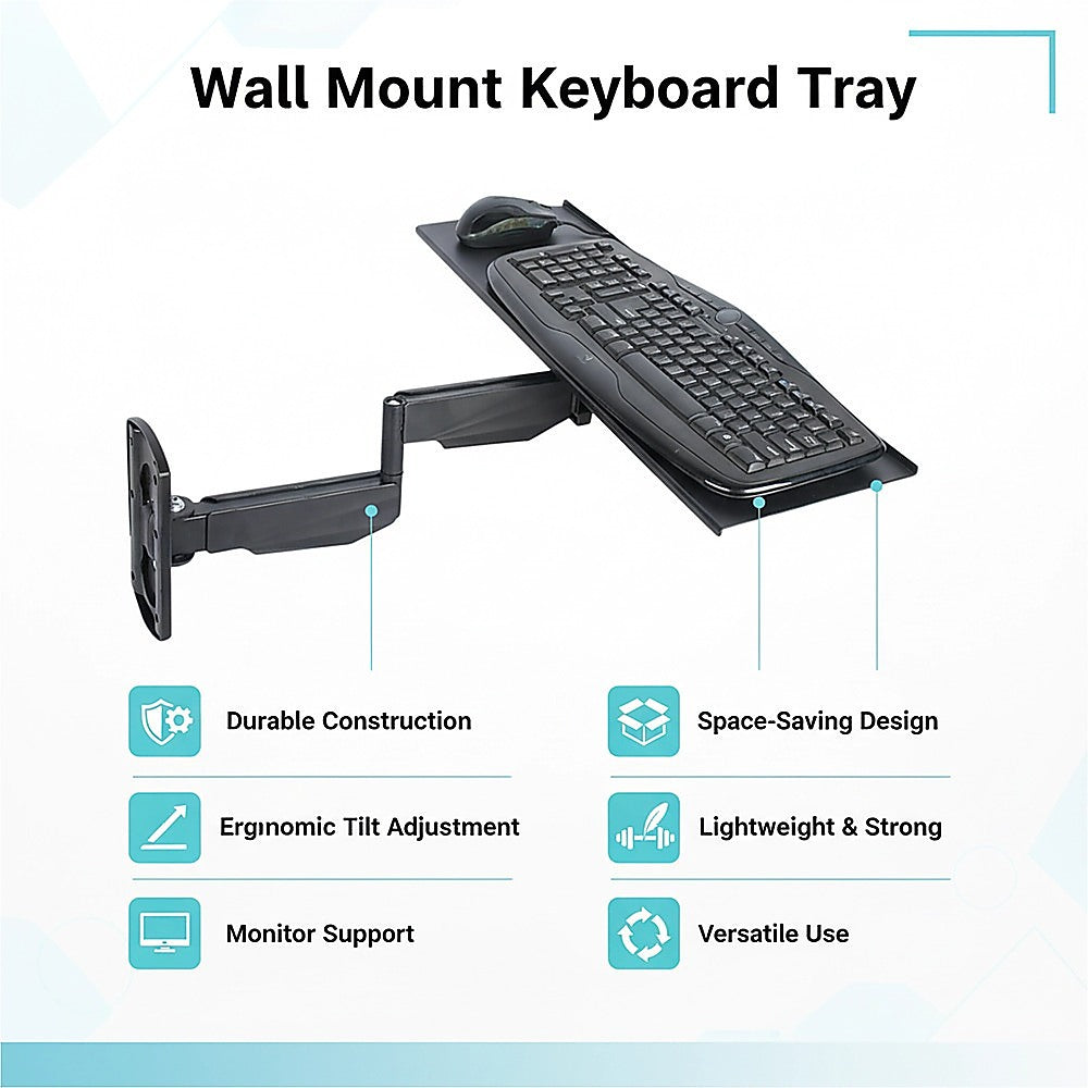 Wall Mount Keyboard Tray - Adjustable Folding Arm Workstation V63-954061