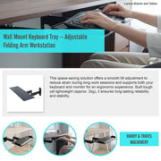 Wall Mount Keyboard Tray - Adjustable Folding Arm Workstation V63-954061