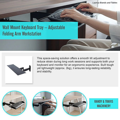 Wall Mount Keyboard Tray - Adjustable Folding Arm Workstation V63-954061