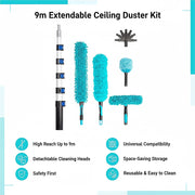 9m Extendable Ceiling Duster Kit - Heavy Duty Telescopic Pole Cleaner V63-954071
