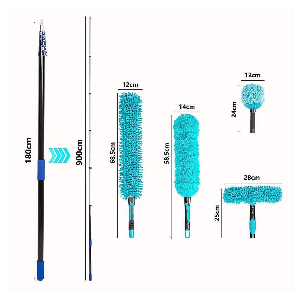 9m Extendable Ceiling Duster Kit - Heavy Duty Telescopic Pole Cleaner V63-954071