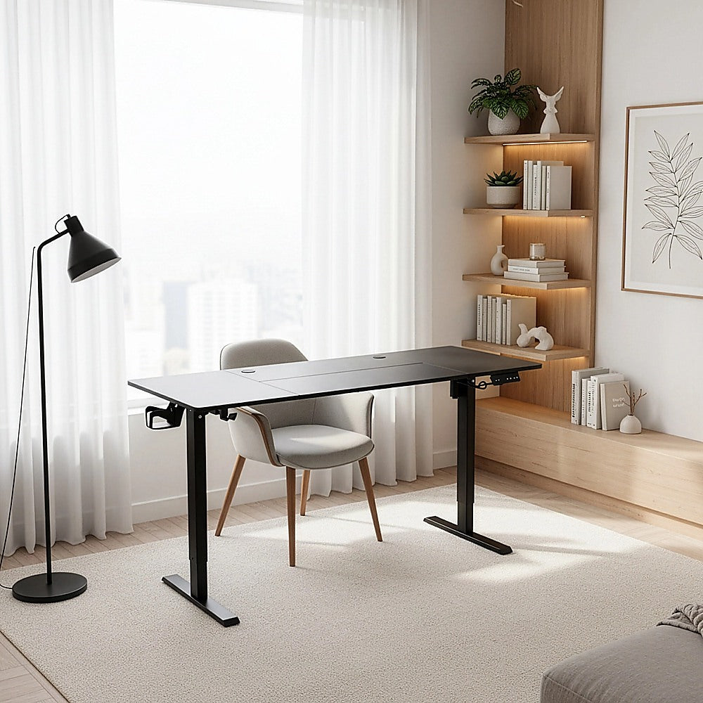 160cm Electric Standing Desk - Height Adjustable Sit Stand Office Table in Black V63-954081