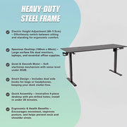 160cm Electric Standing Desk - Height Adjustable Sit Stand Office Table in Black V63-954081