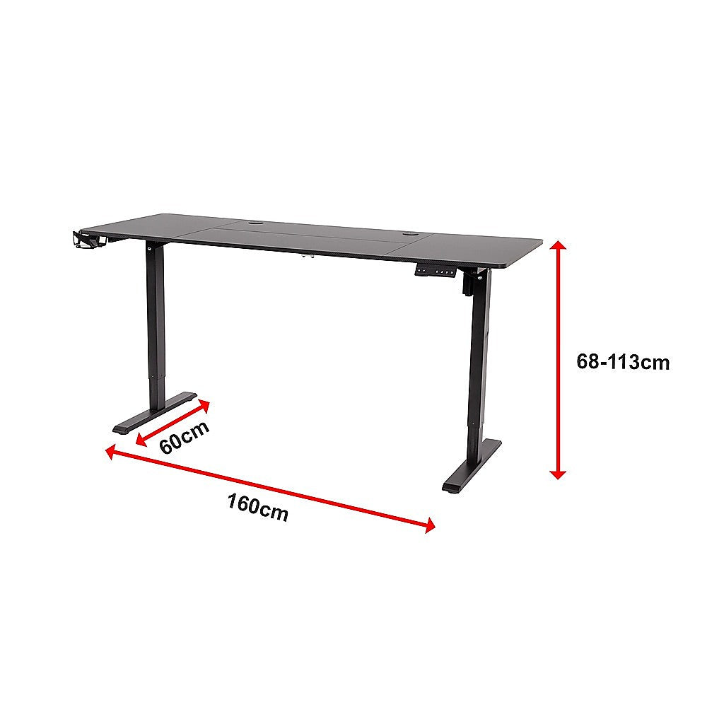 160cm Electric Standing Desk - Height Adjustable Sit Stand Office Table in Black V63-954081