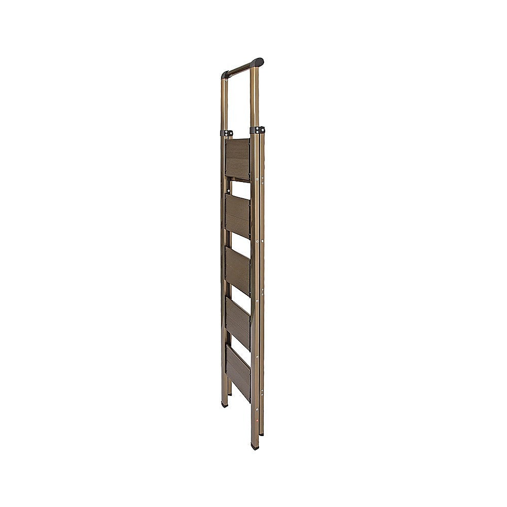 5 Step Ladder - Foldable Lightweight Aluminium with Anti-Slip Pedals V63-954091