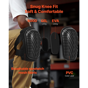 Heavy Duty Work Knee Pads - Construction Safety Pads with Soft Foam & Gel Cushion for All-Day Comfort V63-954121
