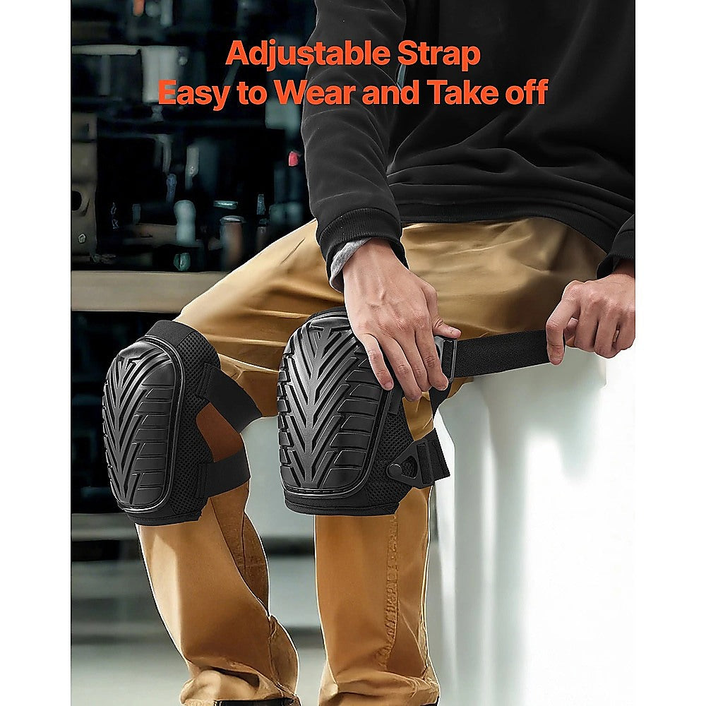 Heavy Duty Work Knee Pads - Construction Safety Pads with Soft Foam & Gel Cushion for All-Day Comfort V63-954121