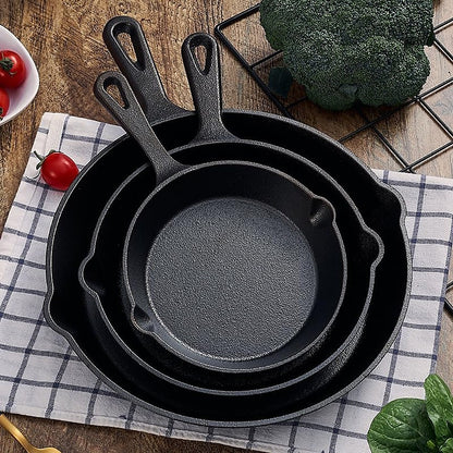 Chef Cast Iron Frying Pan Set - 3PCS Skillet, Grill & Oven Cookware for Home Cooking V63-954131