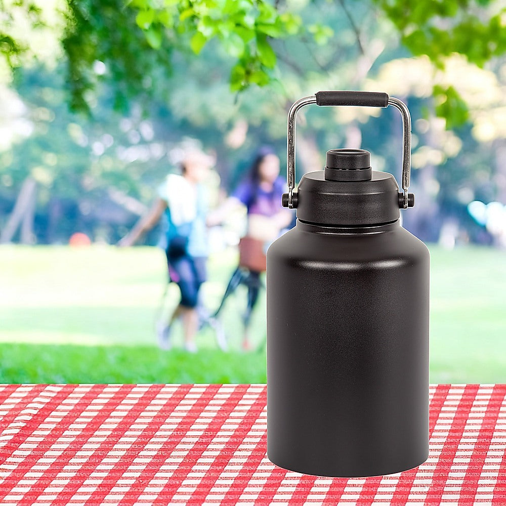 3.8L Double Wall Insulated Stainless Steel Water Bottle - Large Hot & Cold Drink Jug V63-954141