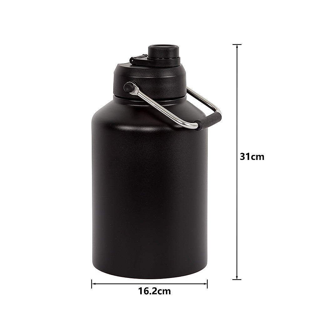 3.8L Double Wall Insulated Stainless Steel Water Bottle - Large Hot & Cold Drink Jug V63-954141