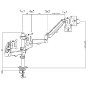 Triple Monitor Mount Stand - Desk Clamp with 3 Adjustable Arms for Multi-Screen Setup V63-954151