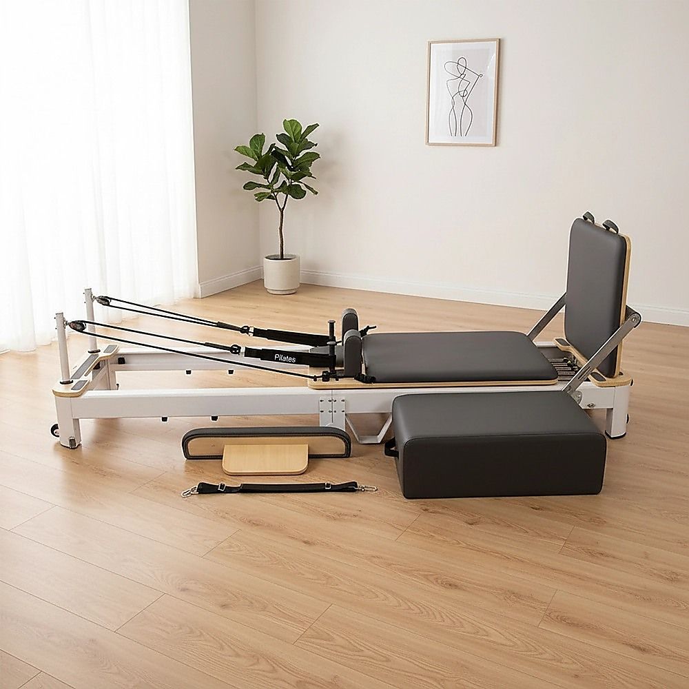 Folding Pilates Reformer Machine - Home Workout Bed for Full Body Fitness Training V63-954181
