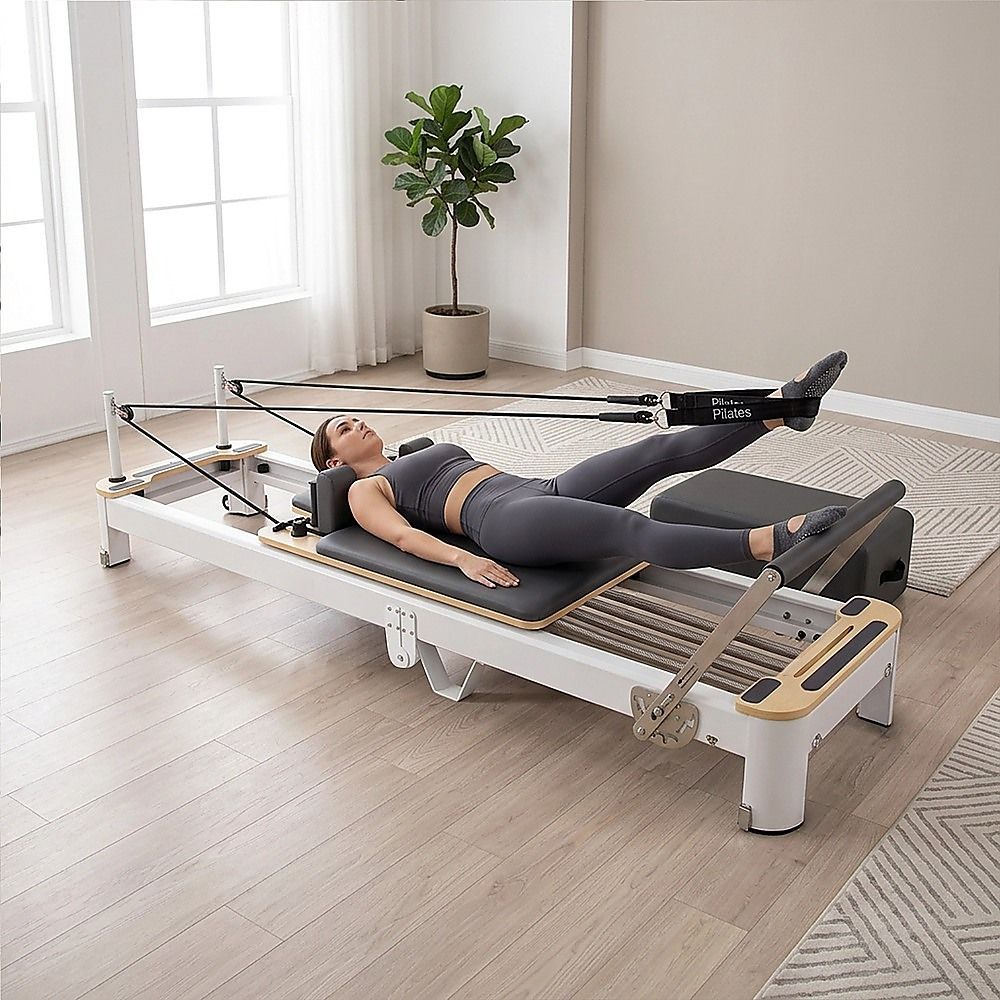 Folding Pilates Reformer Machine - Home Workout Bed for Full Body Fitness Training V63-954181