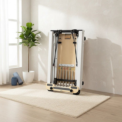 Folding Pilates Reformer Machine - Home Workout Bed for Full Body Fitness Training V63-954181